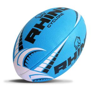 Rhino Cyclone - School of Kicking Blue Rugby Ball (Multiple Sizes)